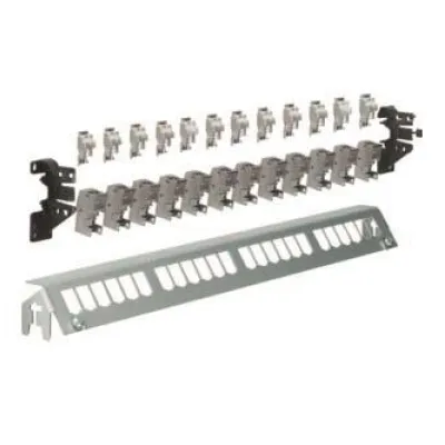 Hager Patch-Panel 24-fach | 12x RJ45 Cat6 | Hutschiene | Metallgehäuse | für Kleinverteiler