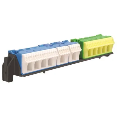 Hager Klemmenträger VZ464 | PE/N-Steckklemme 4-reihig | QuickConnect | schraubenlos | 53 Anschlüsse | Metall | Weiß