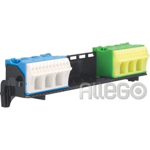 Bild: Hager PE/N-Klemme m.Träger 2x14 Quick-Connect FZ381