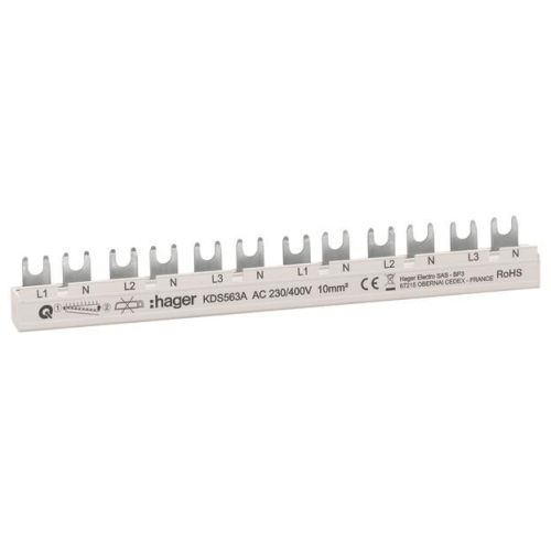 Bild: Hager Phasenschiene 12 Module 63A L1N-L2N-L3N-L1N KDS563A