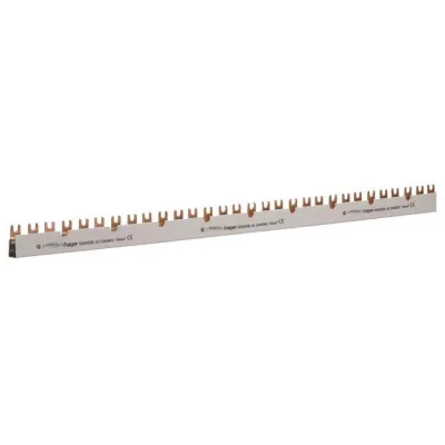 Hager Phasenschiene KDN383B 3-polig | Gabelanschluss | 16mm² | 80A | 1000mm | 48 Module | isoliert