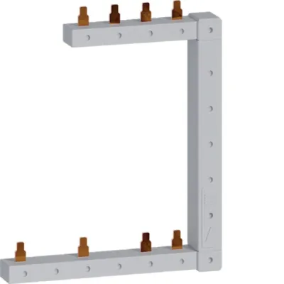 HAGER Phasenschiene senkrecht KCF863R | 63A | 3+N | 2-reihig | rechts | L1L2L3N zu L1N-L2N-L3N | 125mm | 10qmm | Stift