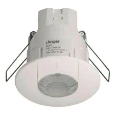 Hager Präsenzmelder EE816 DALI/DSI | 360° Erfassungsbereich | Einbau Unterputz | Konstantlichtregelung | IP41 | weiß