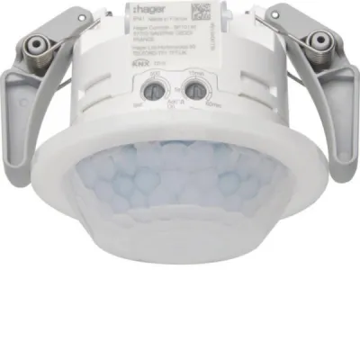 Hager Präsenzmelder KNX TXD503 | Bewegungsmelder 360° | Einbau-Deckenmontage | Erfassungsbereich 20m | weiß