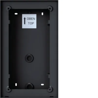 HAGER Aufputz-Gehäuse REW406X für Intercom mono 1 Taste | Einbaugehäuse | 259x154x42,5mm | Edelstahl | schwarz
