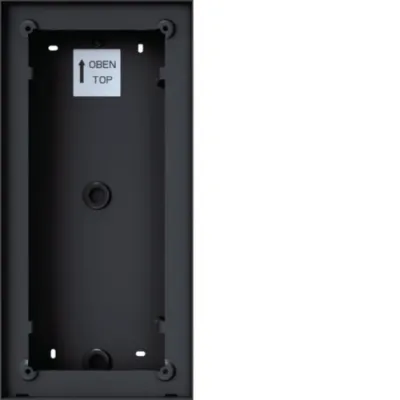 Hager Aufputz-Gehäuse REW407X für Intercom mono 2/3/4 Tasten | Einbaugehäuse | 319x154x42,5 mm | Edelstahl | schwarz