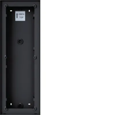 HAGER AP-Gehäuse REW410X | Aufputz Einbaugehäuse für Intercom mono 6/8 Tasten | 439x154x42,5mm | Edelstahl | schwarz