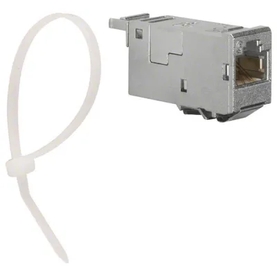 Hager RJ45 Modul VZ314RJ | Cat6A Buchse | 10GBit Ethernet | Geschirmt | 180° Kabelzuführung | Zinkdruckguss | universal