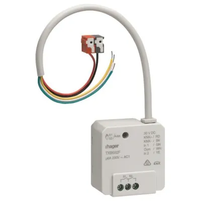 Hager Schalt-/Jalousieaktor TXB692F | KNX easy | 2/1-fach + 2 Eingänge | Unterputz | 6A | 1380W | LED-Anzeige | IP20