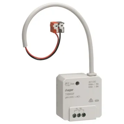 Hager Schalt-/Jalousieaktor TXB602F KNX Unterputz 2-fach 6A | Jalousiesteuerung | LED-Anzeige | max. 1000W | IP20