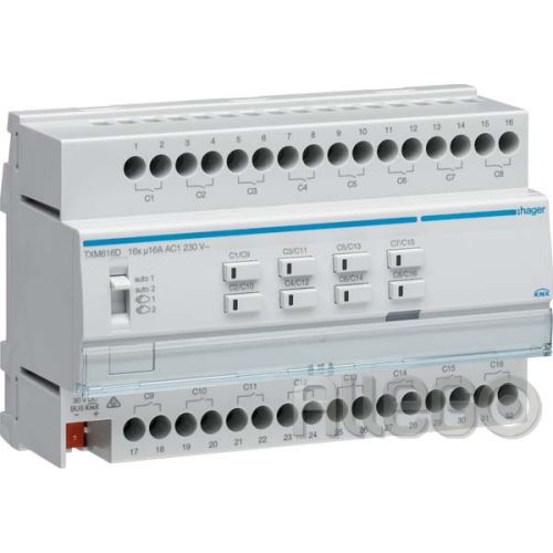 Bild: Hager Schalt-/Jalousieausgang KNX 16/8f,16A C-Last TXM616D