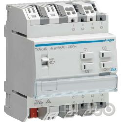 Hager Schalt/Jalousieausgang KNX easy TXA604D 4/2fach 16A C-Last Hager Schalt/Ja