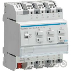 Hager Schalt/Jalousieausgang KNX easy TXA606D 6/3fach 16A C-Last Hager Schalt/Ja