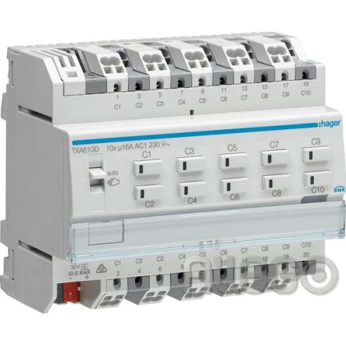 Bild: Hager Schalt/Jalousieausgang KNX easy TXA610D 10/5fach 16A C-Last Hager Schalt/J