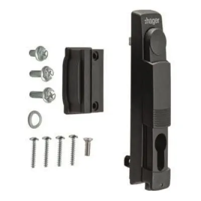 Hager Schwenkhebelgriff FZ535 | Schließung für Profilhalbzylinder 40 mm | plombierbar | universell | Metall | Weiß