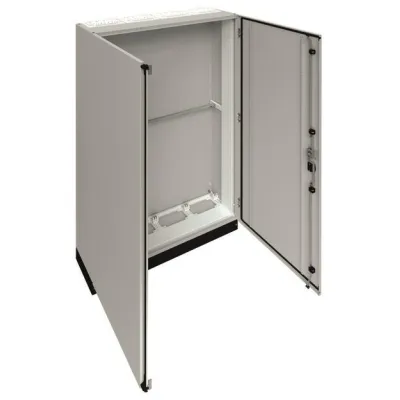 HAGER Standgehäuse FR24E1 | IP55 Schrank | 1850x1050x275mm + 100mm Sockel | Stahl pulverbeschichtet | RAL 7035 | Aufputz