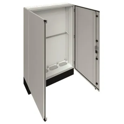 HAGER Schrank FR24S2 | Standgehäuse IP55 | 1850x1050x275mm + 200mm Sockel | Stahl RAL7035 | Aufputz | 800A