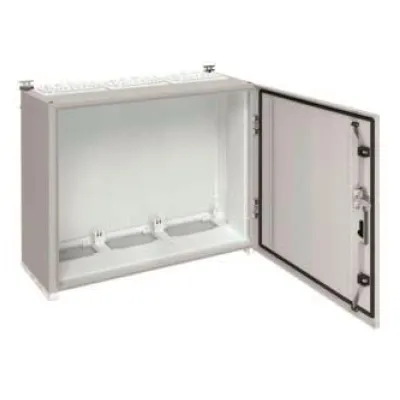 Hager Schrank univers FR53S IP55 II | Aufputz Wandgehäuse 800x800x275mm | Stahlblech RAL7035 | 5 Reihen