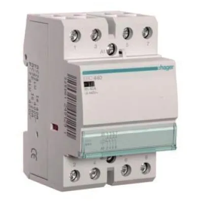 Hager Installationsschütz ESC440 | 40A 4 Schließer | 230V AC Steuerung | 400V AC Betrieb | 3TE | IP2X | DIN EN 61095
