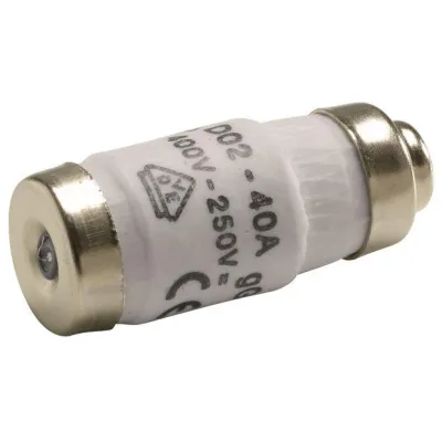 Hager D0-Sicherungseinsatz LE1840 | D02 E18 40A 400V gG | Sicherung mit Kennmelder | schwarz