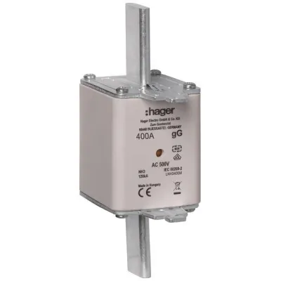 HAGER NH-Sicherungseinsatz LNH3400M | NH3C | 400A | 500V AC | gG | Größe 3 | Kombikennmelder