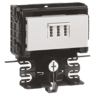 HAGER Geräteträger SL200559459016 | TAE 3x6 NFN Telefonanschlussdose | 20x55mm | Sockelleistenkanal | verkehrsweiß