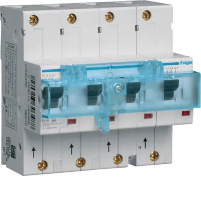 Hager SLS-Schalter HTN640E | 4-polig 3P+N | 40A | E-Charakteristik | Hutschiene | 400V/690V | IP20