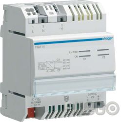 Hager Spannungsversorgung 1Ausgang TXA114 1 Drossel 320mA+24VDC 640mA Hager Span