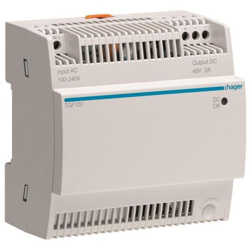 Bild: Hager Spannungsversorgung f.PoE-Switch, 2A/48V TGF120