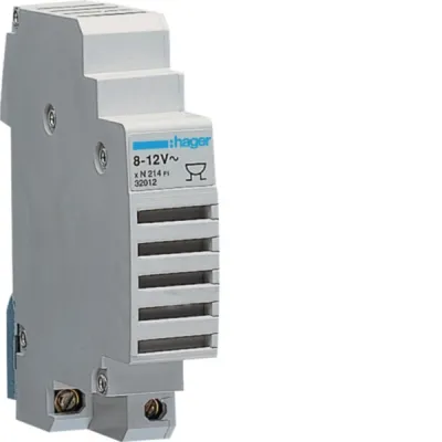 Hager Summer SU214 | 12V AC | 78dB | Dauerton | DIN-Hutschiene | IP20 | 1PLE | Kunststoff | grau