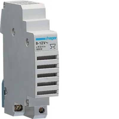 Hager Summer SU214 | 12V AC | 78dB | Dauerton | DIN-Hutschiene | IP20 | 1PLE | Kunststoff | grau