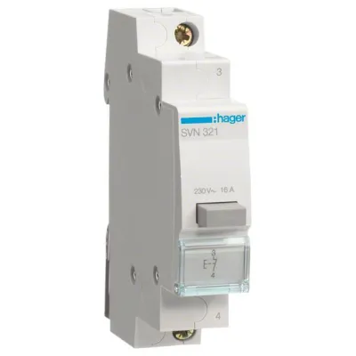 Hager Taster SVN321 | 16A 1 Öffner | REG 230V AC | 1TE | IP20 | grau