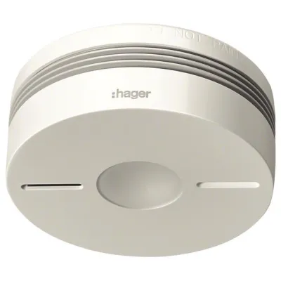 Hager TG551A Funk-Dualwarnmelder | Rauch- & Hitzemelder | 10 Jahre Batterie | VdS | weiß