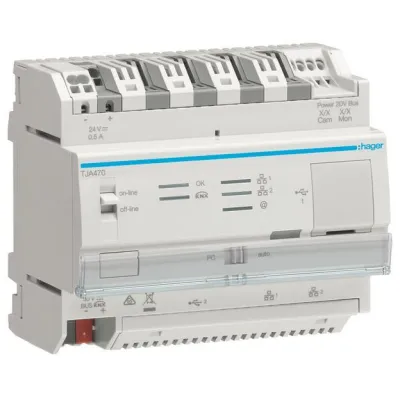 Hager KNX Server TJA470 domovea expert | IoT Access Gate | 2x LAN | PoE/24V DC | App-Steuerung