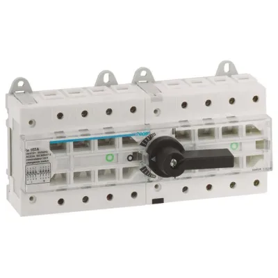 Hager Lastumschalter HI403R | 4-polig 63A | Netzumschalter | Trennschalter | IP20 | Schraubanschluss | schwarz