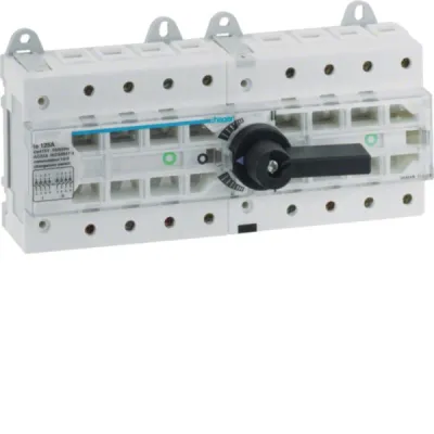 HAGER Lastumschalter HI404R | 4-polig | 80A | 40kW | IP20 | Hauptschalter | Wartungsschalter | Schraubanschluss
