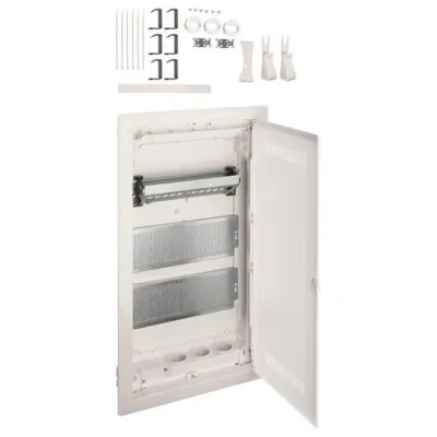 Hager Multimediaverteiler Unterputz VU36WWH | 3-reihig | 3x12TE | IP30 | DIN-Schiene | mit Tür | weiß | RAL 9010