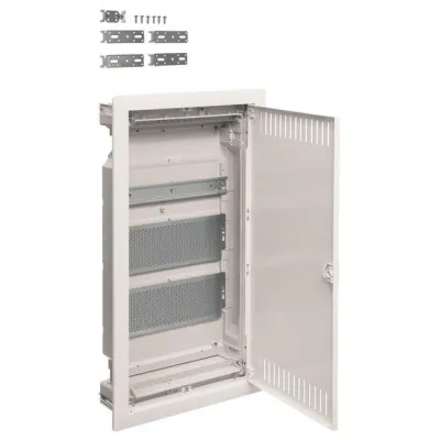 Hager Multimediaverteiler UP Volta VU36NWB | 3-reihig | 3x12TE | Unterputz | Hutschiene | Montageplatte | IP30 | weiß