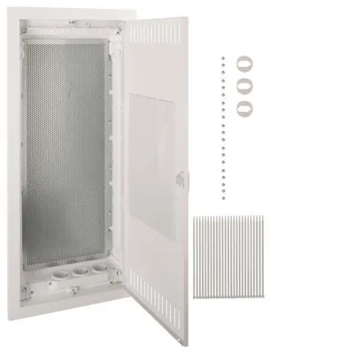 Hager Multimedia-Verteiler UP VU48MMV | 4-reihig | Unterputz | Montageplatte | Kunststoff | IP30 | weiß