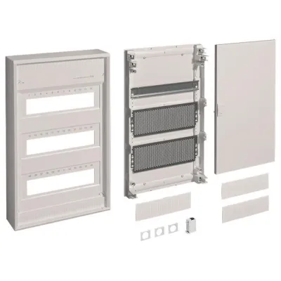 Hager Aufputz-Kleinverteiler VA36APZ | APZ-Verteiler 3-reihig 3x12TE | IP30 | Tür & RJ45-Buchse | weiß