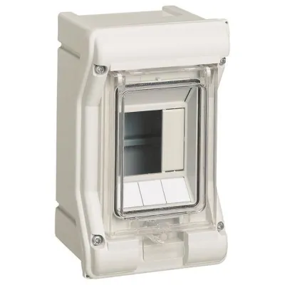 Hager Kleinverteiler VE103SN | Aufputz | 1-reihig | 3 Module | IP65 | UV-stabil | Polycarbonat | grau