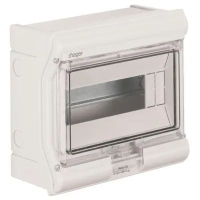 Hager Kleinverteiler VE110SN | APV Vector | IP65 | 1x10 Module | Aufputz | UV-stabil | abschließbar