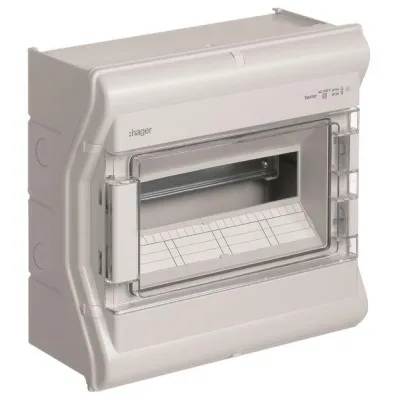 Hager Kleinverteiler VE112PN | APV Vector | 1x12TE | IP65 Aufputz | UV-stabil | Kunststoff | metrische Einführung | Grau