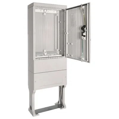 HAGER Verteilersäule ZAL52US | Kunststoff IP44 IK10 | 1710x583x277mm | Univers N | mit Sockel | Grau