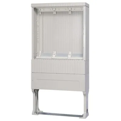 Hager Verteilersäule ZAL53US | Leergehäuse Kunststoff IP44 | 1710x839x277 mm | 5 Reihen | Eingrabsockel | grau RAL 7035