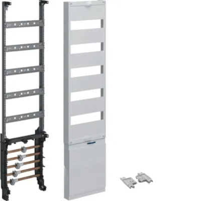 HAGER Verteilerfeld ZH3ES5RK | universZ | 1050x250mm | 5-reihig | mit Abdeckung | ohne Klemmen | 12 TE je Reihe