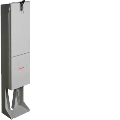 Hager Verteilersäule ZAL142P | Baureihe 142 | mit Montageplatte | 1420x320x225 mm | GFK | IP44 | Grau