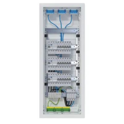 Hager Kleinverteiler VH60BV1 | 60PLE | 3 FI-Kreise | bestückt, verdrahtet | IP30 | 348x880x94,5mm