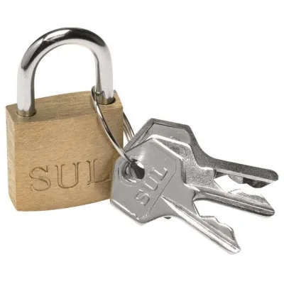 Hager Vorhängeschloss S014 | Vorhängeschloss 20mm Messing | 3 Schlüssel | Bügel Edelstahl 17x15mm | rostfrei