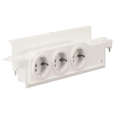 Hager Schuko-Steckdose 3-fach VZ00HW | drehbar | Unterputz | für Volta Kleinverteiler | HW-Steckdose | weiß